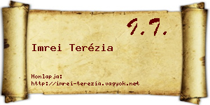 Imrei Terézia névjegykártya